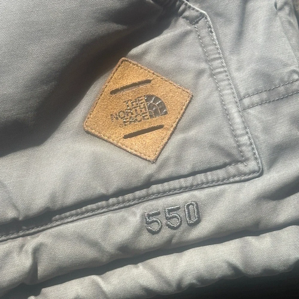 VTG The North‎ Face 550 Down Puffer Vest Mens Medium Grey Flannel Lined Heritage